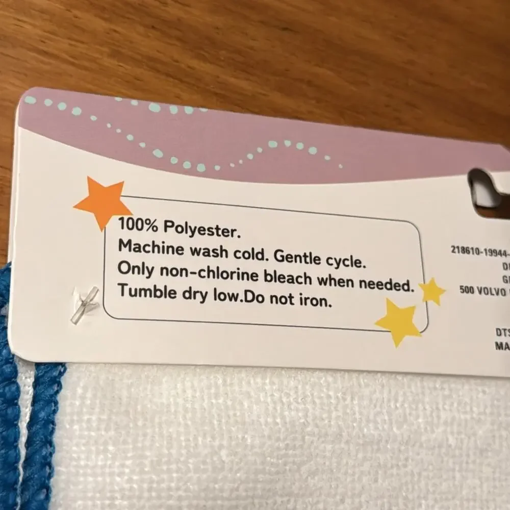 NWT White Hooded Towel with‎ Blue Dinosaur